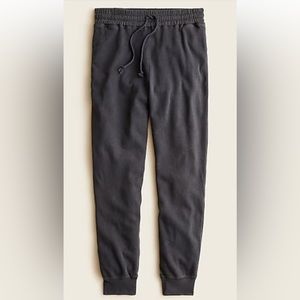 X-Small Black JCrew Magic Rinse jogger pant and crew neck sweatshirt.